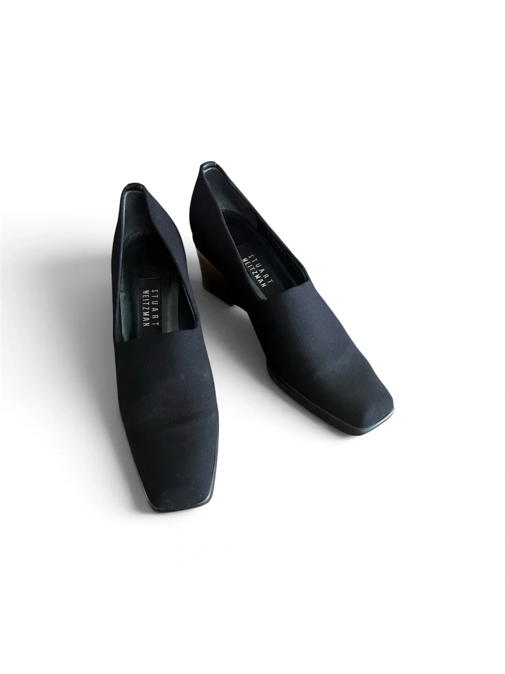 Stuart Weitzman Black Wedge Pumps Square Toe Size 6.5B